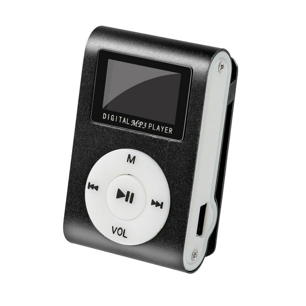 MP3 Music Player Mini Metal Clip Support 32GB Micro SD TF Card Earphone Black